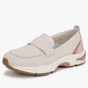 Vionic Women's 23walk Leather Walking Cream Suede Walk Roam Slip-On Loafers 7.5